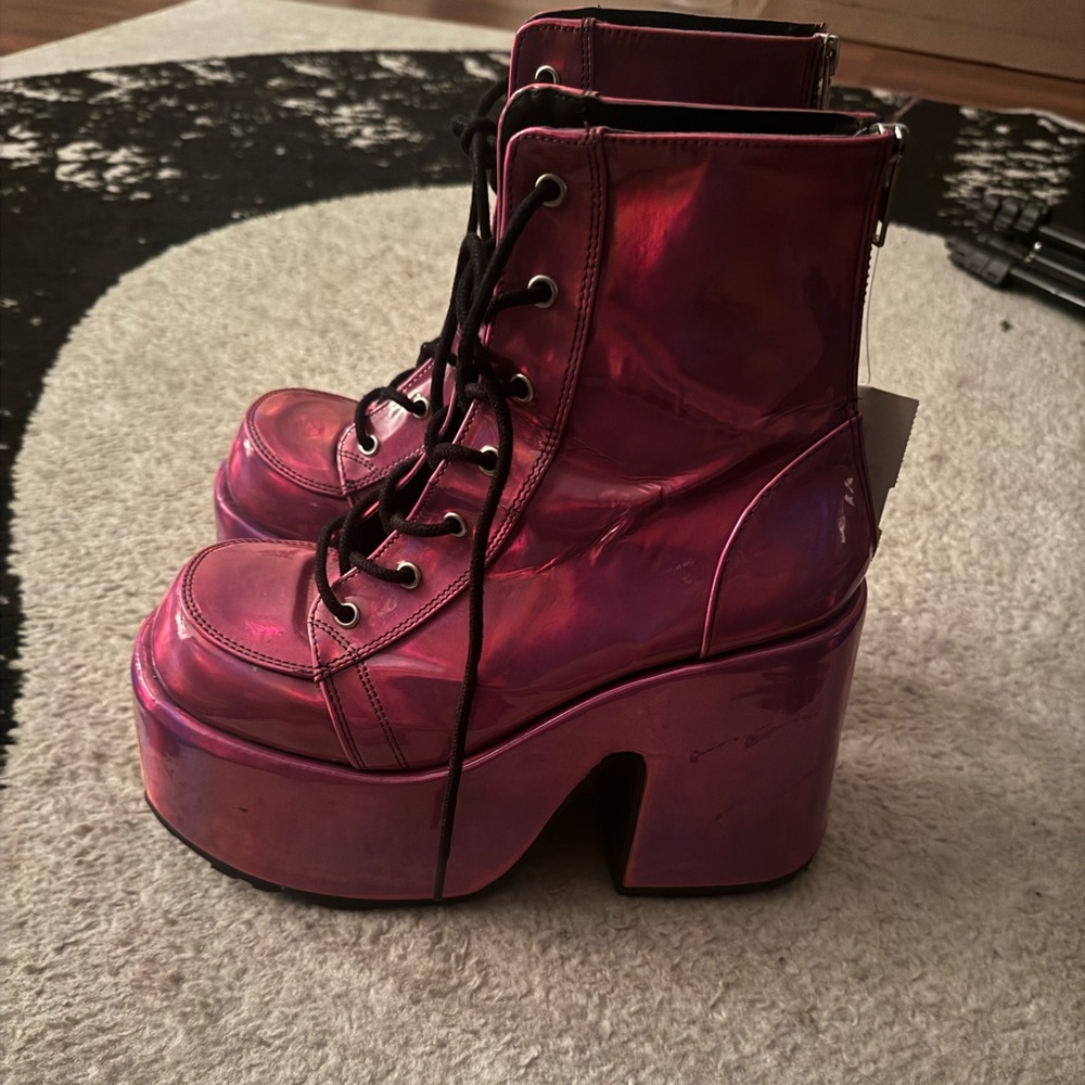 Pink Platform Ankle Boots